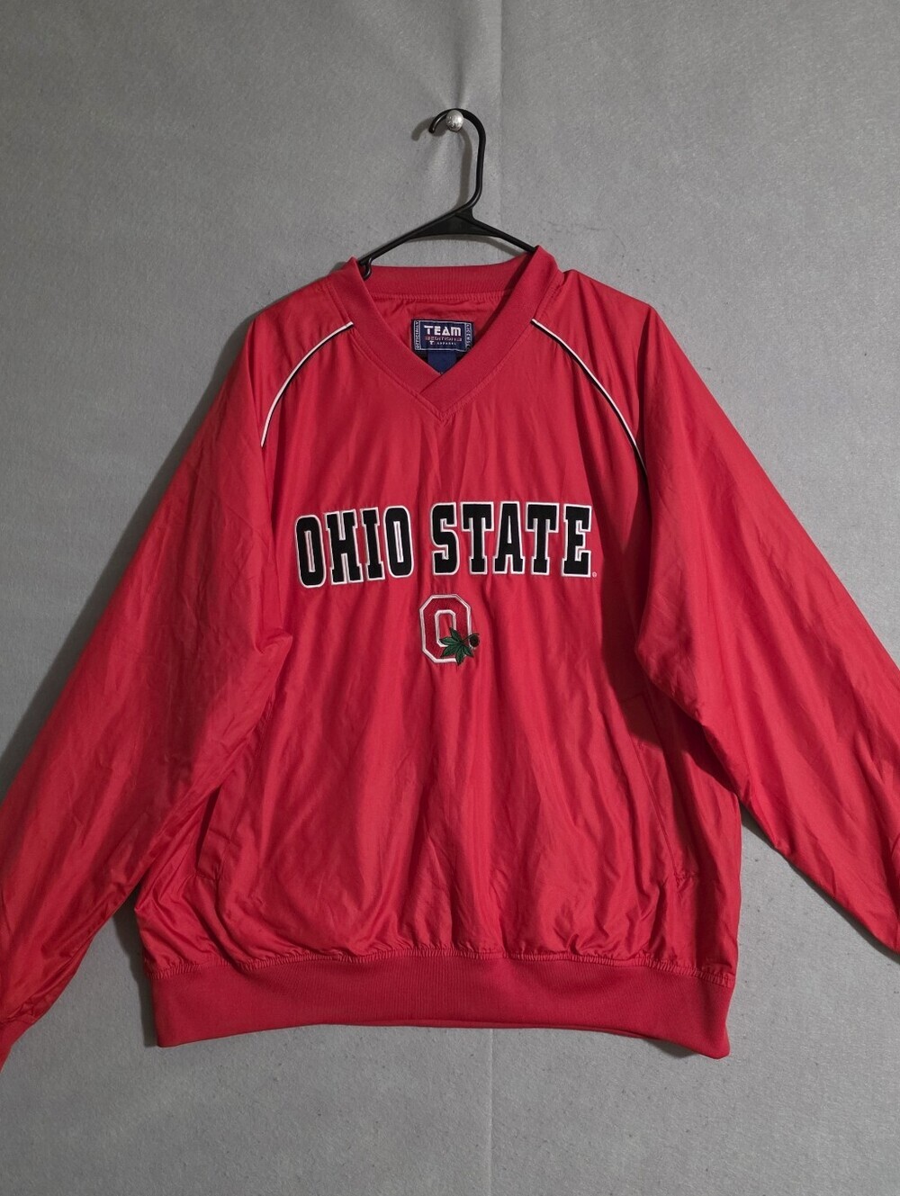 Vtg Team Edition Apparel Mens Ohio State Buckeyes Pullover Windbreaker Size L